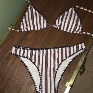 Tribal Striped Padded Bathing Suit